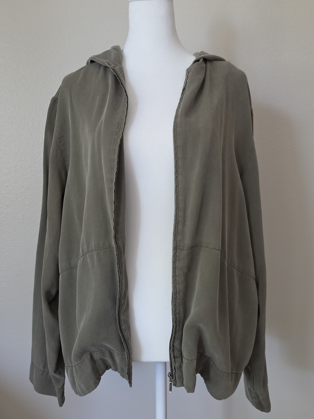 Eddie Bauer Olive Green Hooded Zip Jacket